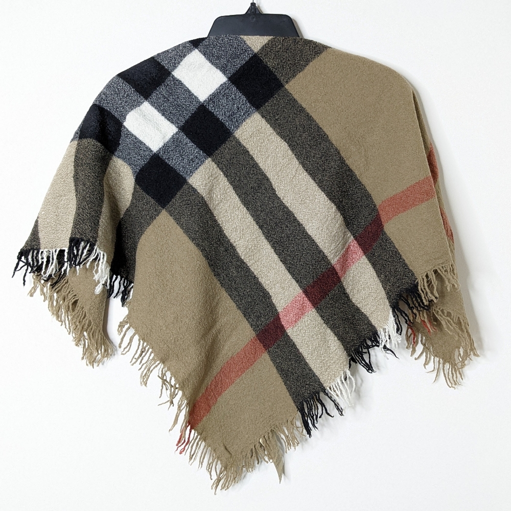 Authentic Burberry Nova Check Extra Fine Merino Wool Fringe Scarf Shawl
